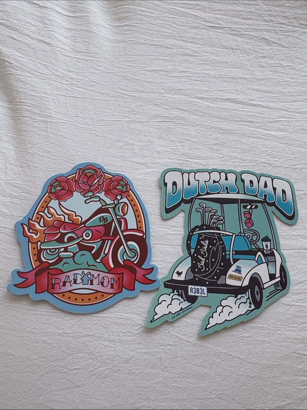 Rad Mom Dutch Dad Bad Birdie Golf Collab Dutch Bros Stickers